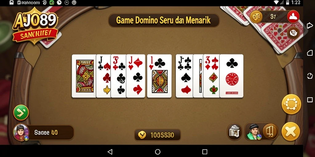 Screenshot AJO89 menampilkan gameplay Domino yang seru dan interaktif.
