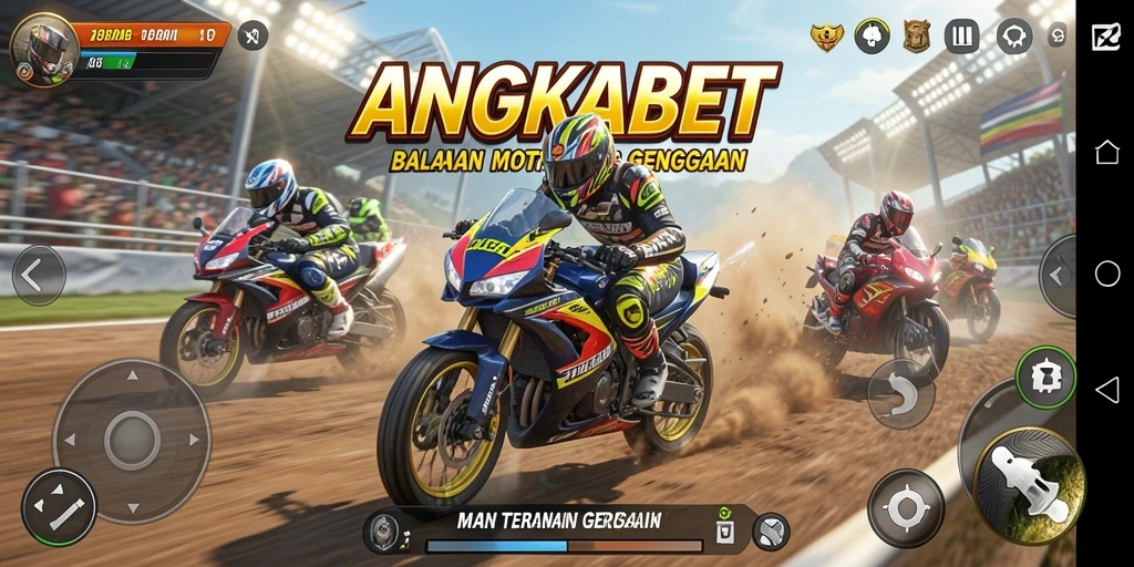Tampilan menarik dari gameplay balap motor di ANGKABET.