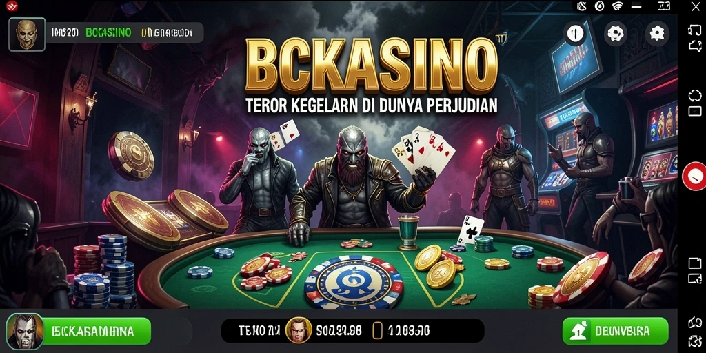 Screenshot gameplay BCKASINO yang menampilkan suasana mencekam dan menakutkan.