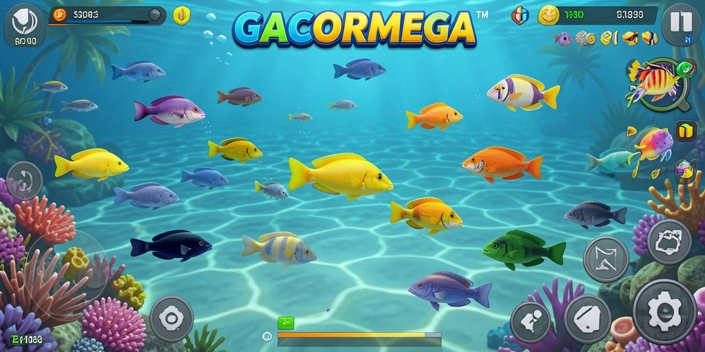 Tampilan dari <strong>GACORMEGA</strong> menampilkan gameplay menembak ikan yang seru.