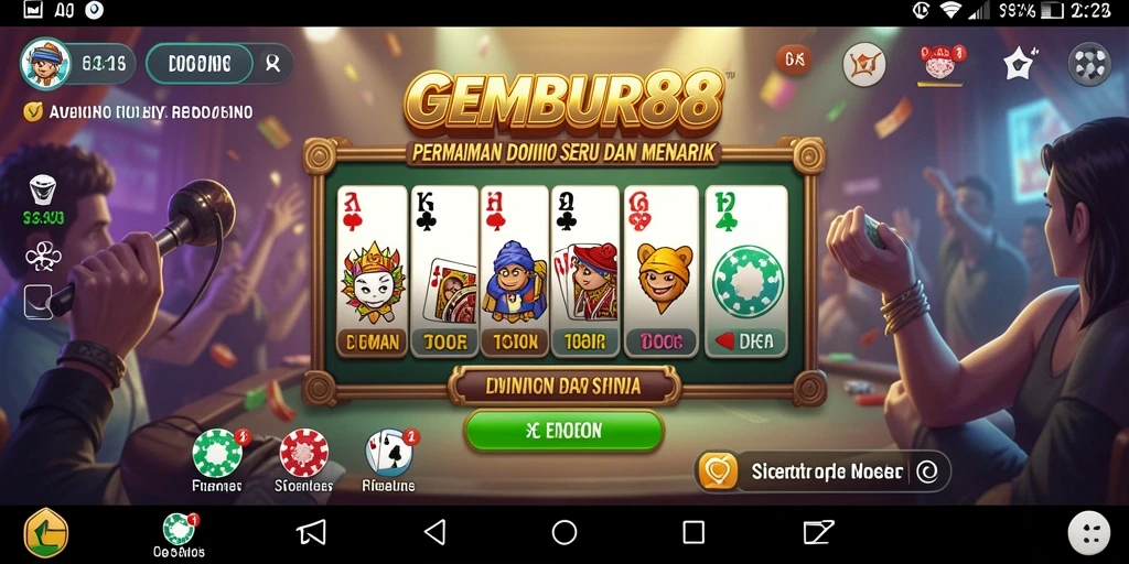 Tampilan gameplay menarik dari GEMBUR88 yang menampilkan aksi Domino.