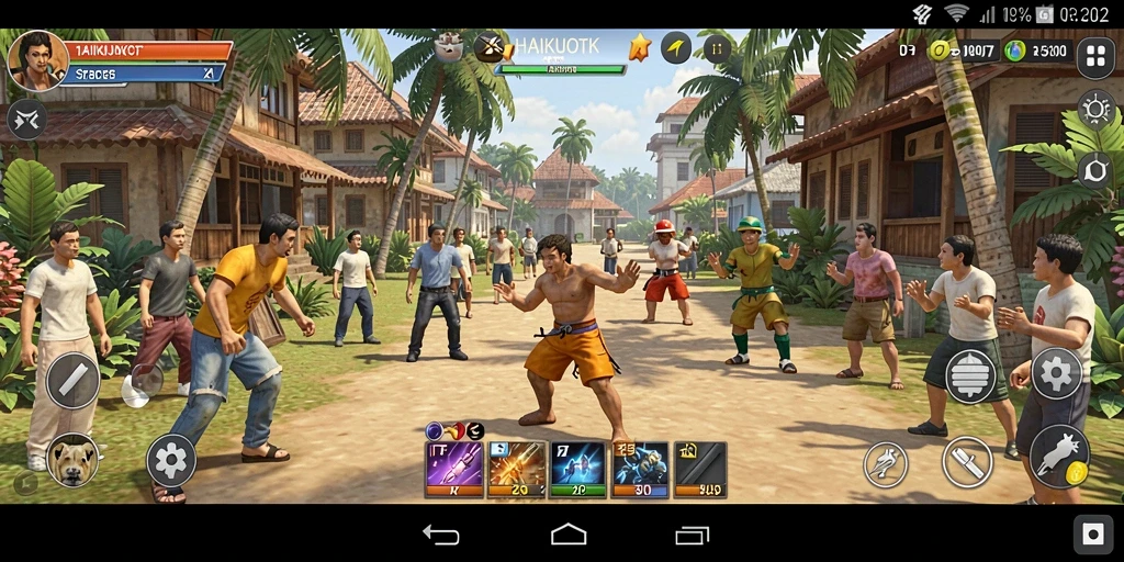 Screenshot HAIKUOTK menampilkan aksi strategis penuh ketegangan di medan perang.