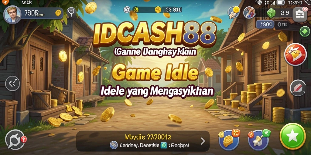 Tampilan gameplay <strong>IDCASH88</strong> dengan karakter yang aktif mengumpulkan sumber daya.