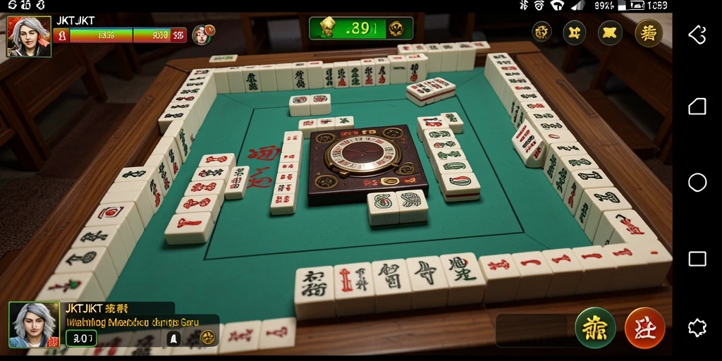 Tangkapan layar utama JKTJKT menampilkan gameplay Mahjong yang seru.