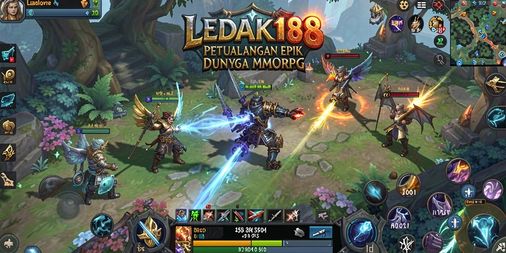Screenshoot gameplay LEDAK188 yang menunjukkan pertarungan seru di dunia MMORPG.