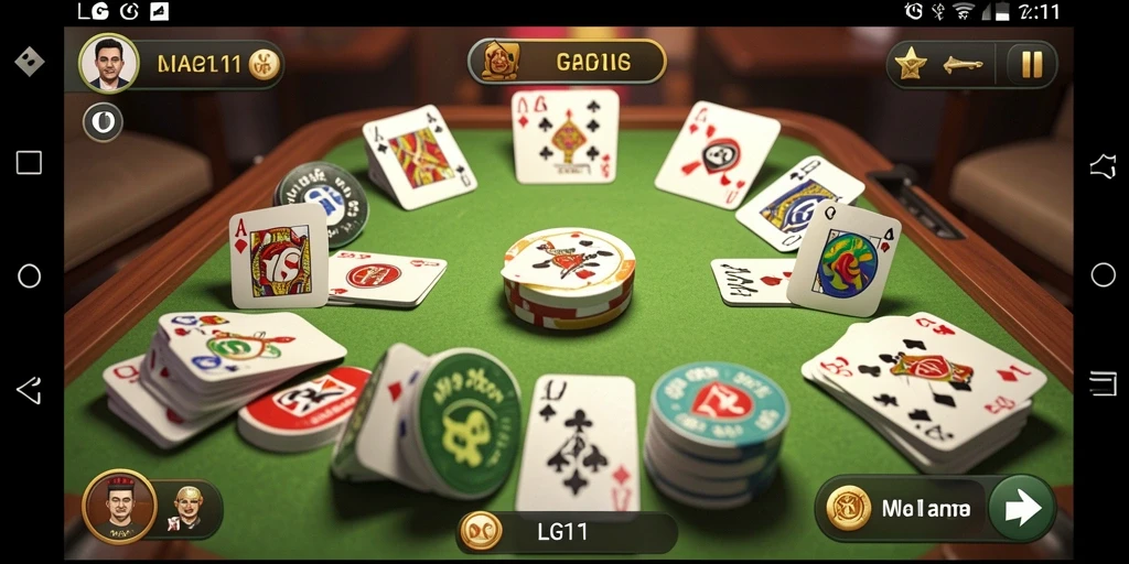 Tampilan gameplay seru dari LG111 yang menampilkan kartu Gaple.