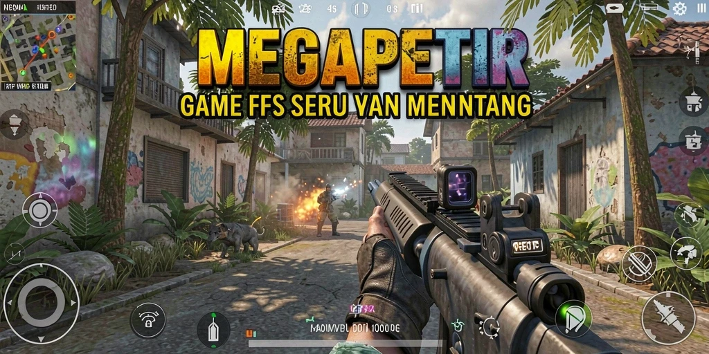 Gameplay mendebarkan dalam pertempuran FPS MEGAPETIR.