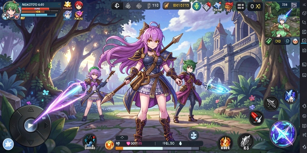 Tampilkan gameplay seru NEKOTOTO dalam petualangan anime.