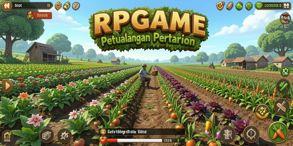 Tampilan gameplay RPGAME yang menampilkan aktivitas pertanian.