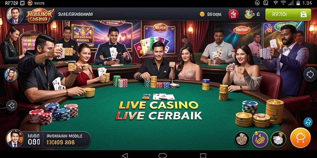Screenshot gameplay RR789 menampilkan dealer profesional dan suasana Live Casino yang menarik.