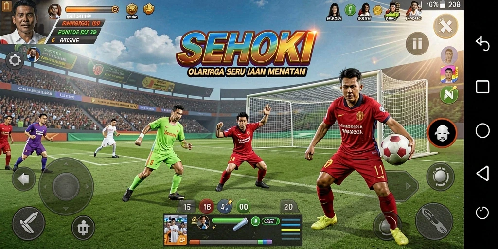 Screenshot dari gameplay <strong>SEHOKI</strong> menunjukkan ketegangan di arena olahraga.