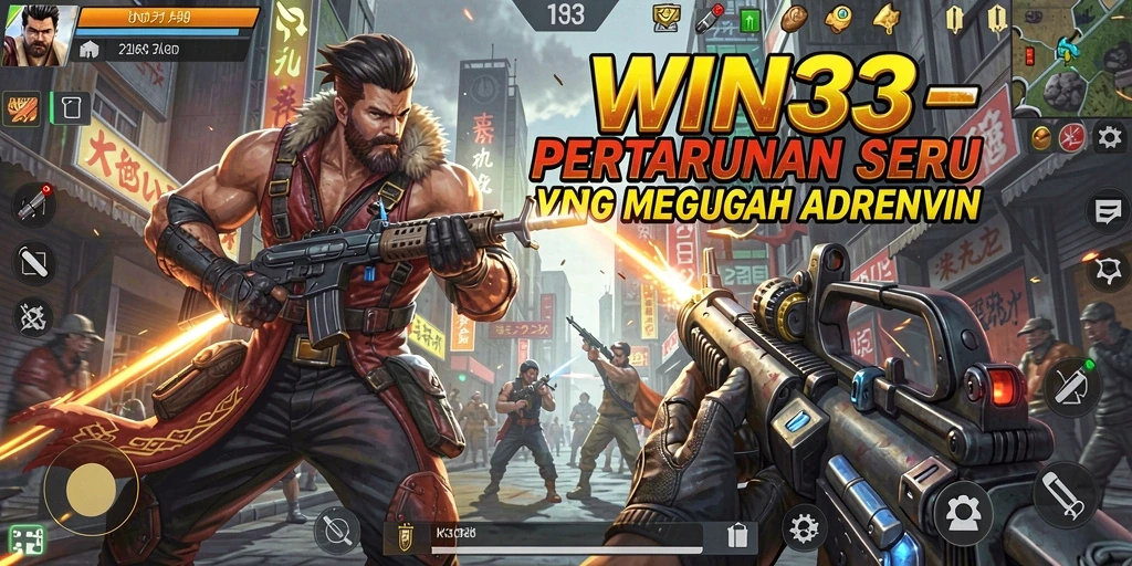 Gameplay WIN33 menampilkan pertarungan karakter yang dinamis dan seru.